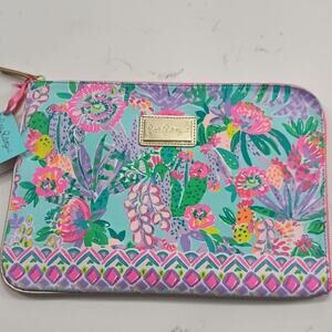 NWT! Lilly Pulitzer bright Dopamine floral laptop/tab case plus small pouch.
